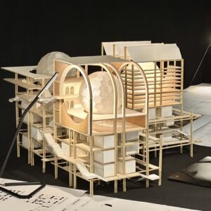 Architecture Model of a Student Housing in Barcelone. Climatic Architecture. Spheres