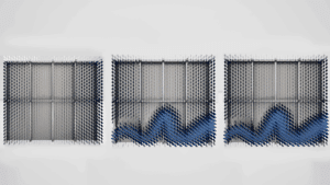 Kinetic façade panels that move dynamically in response to sunlight, adjusting their angles to control light and shadow.