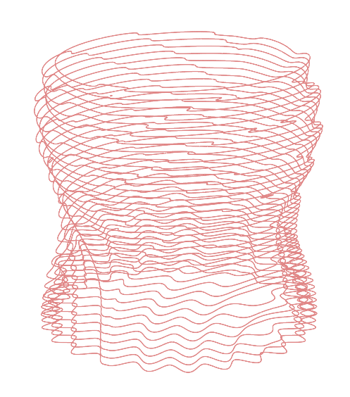 Prospective view of the contour we did to obtain the curve for the printing