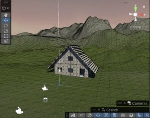 Game image of a house in a scifi setting