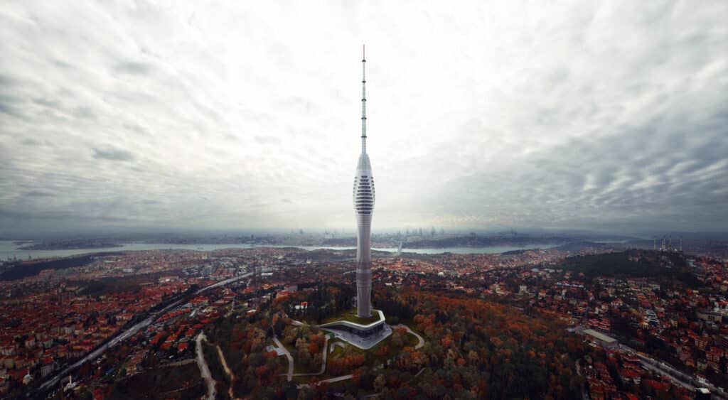 Istanbul, Camlica Radio Tower. Photograph from ArchDaily